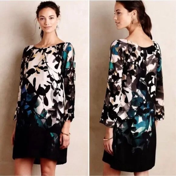 ANTHROPOLOGIE Maeve Shaded Garden Shift Watercolor Dress - Picture 1 of 11